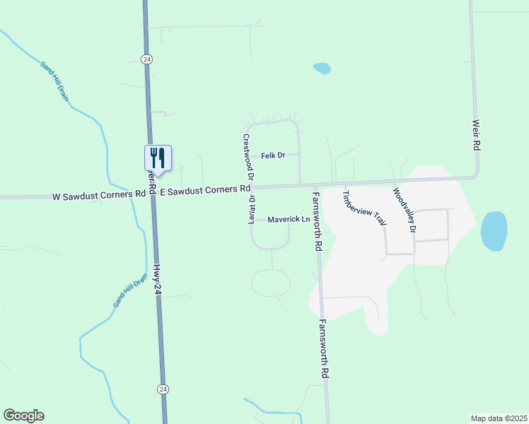 map of restaurants, bars, coffee shops, grocery stores, and more near 180 Maverick Lane in Lapeer