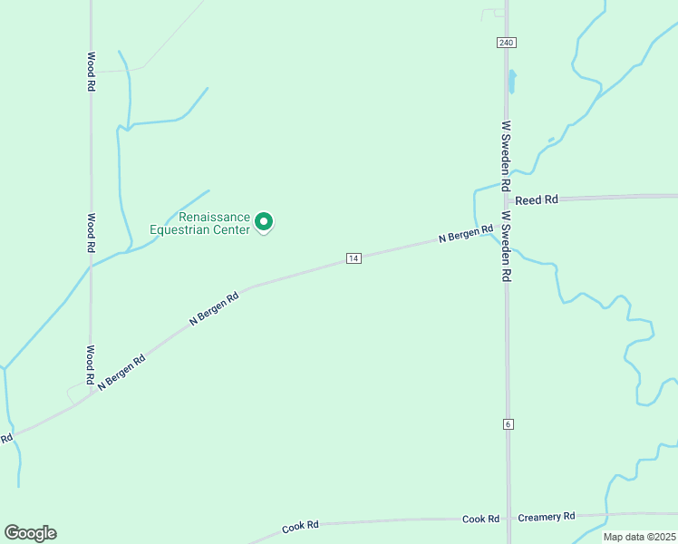 map of restaurants, bars, coffee shops, grocery stores, and more near 7375 North Bergen Road in Bergen