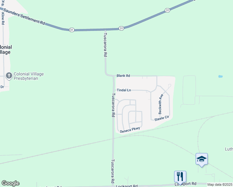 map of restaurants, bars, coffee shops, grocery stores, and more near 4707 Tuscarora Road in Niagara Falls