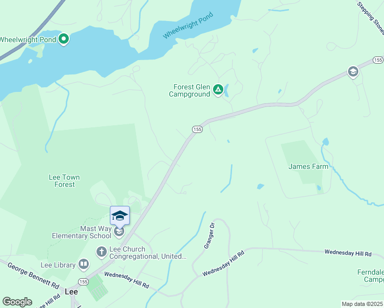 map of restaurants, bars, coffee shops, grocery stores, and more near 58 Mast Road in Lee
