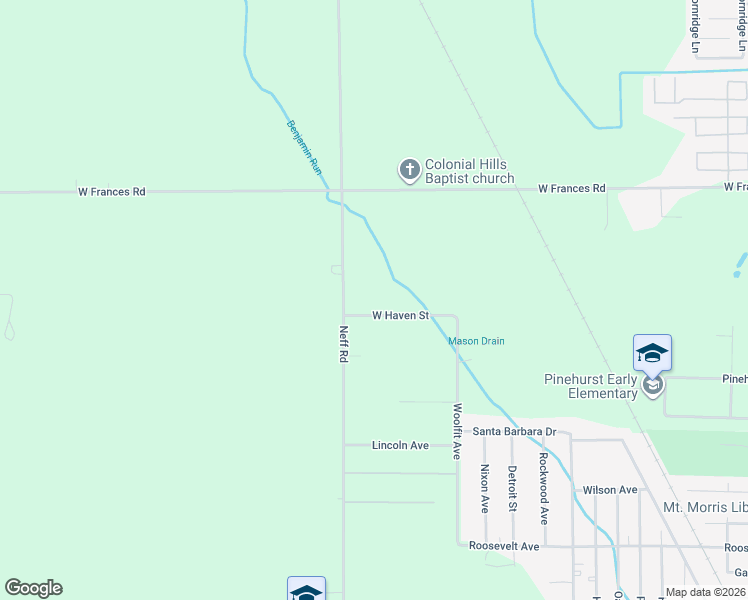 map of restaurants, bars, coffee shops, grocery stores, and more near 8426 Neff Road in Mount Morris