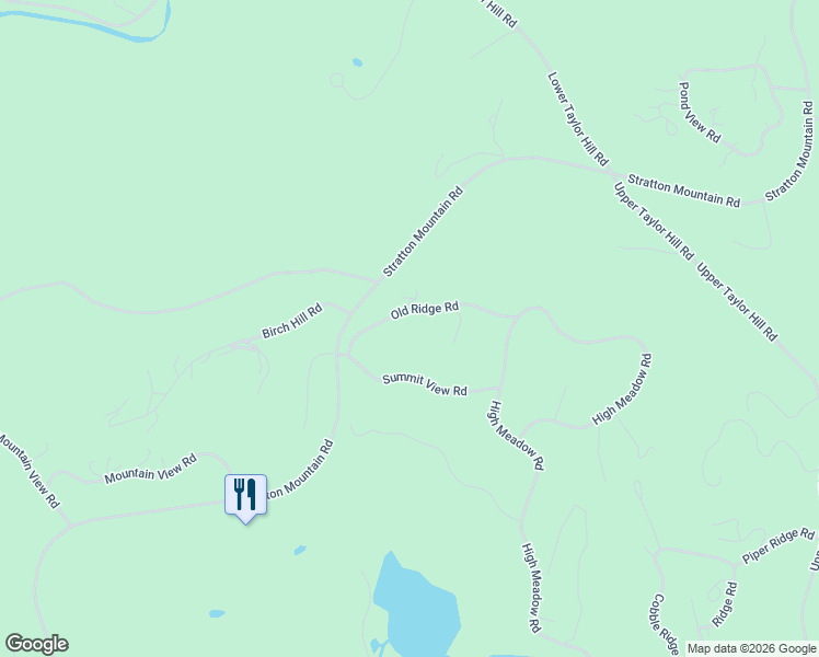 map of restaurants, bars, coffee shops, grocery stores, and more near 14 Old Ridge Road in Winhall