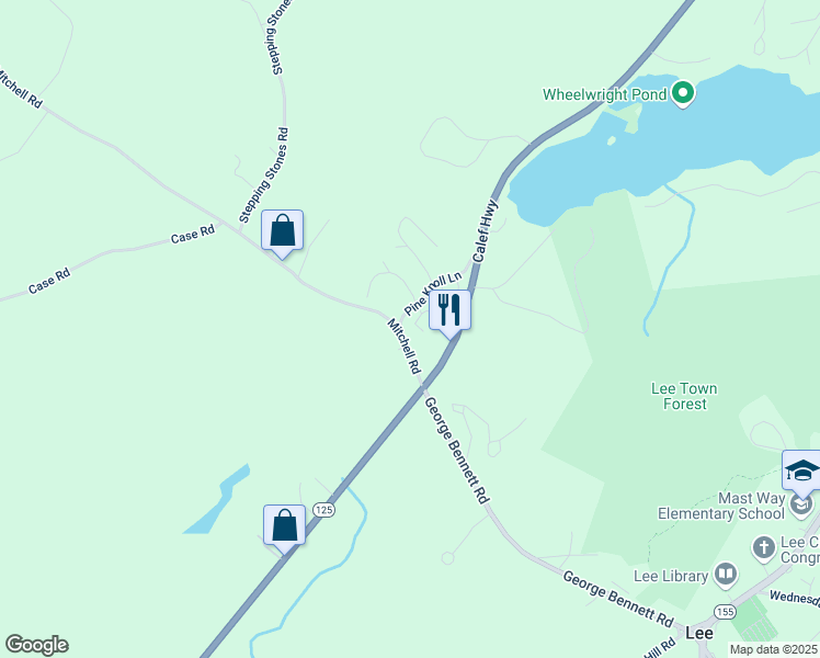 map of restaurants, bars, coffee shops, grocery stores, and more near 10 Balsam Lane in Lee