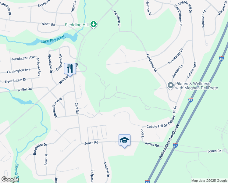 map of restaurants, bars, coffee shops, grocery stores, and more near 8 Claire Pass in Saratoga Springs