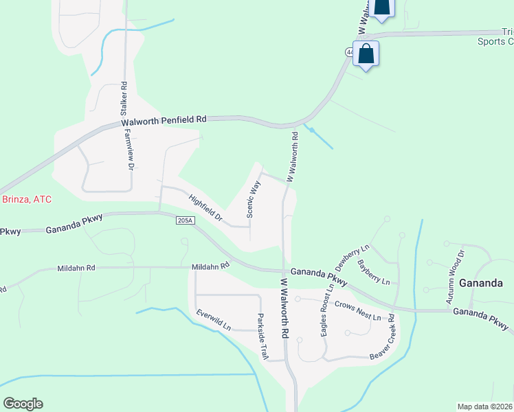 map of restaurants, bars, coffee shops, grocery stores, and more near 3496 Scenic Way in Macedon