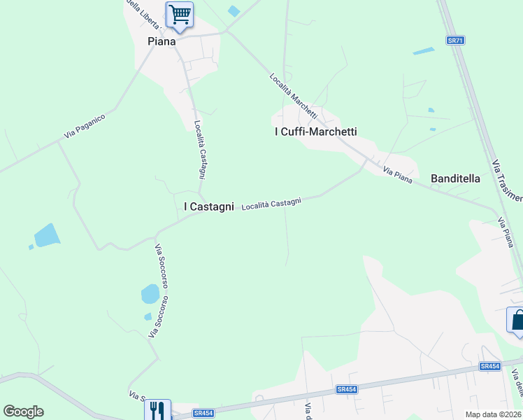 map of restaurants, bars, coffee shops, grocery stores, and more near 2 Località Castagni in Provincia di Perugia