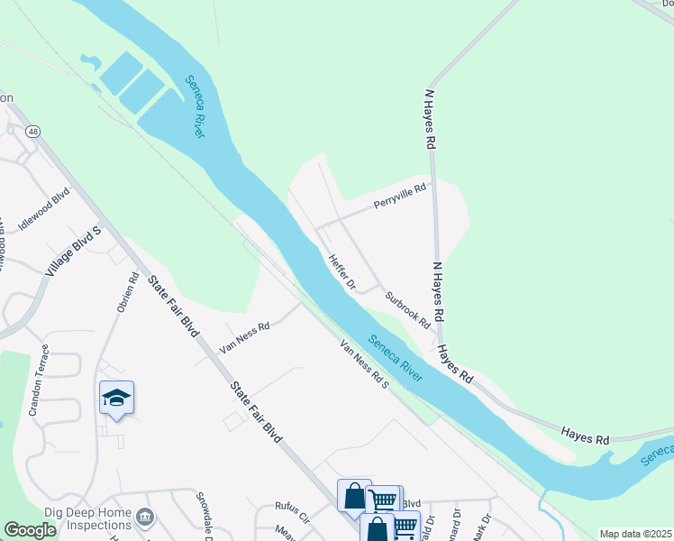 map of restaurants, bars, coffee shops, grocery stores, and more near 7451 Gordon Rd in Baldwinsville