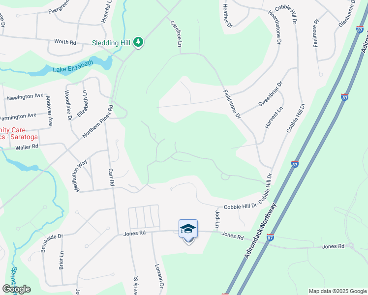 map of restaurants, bars, coffee shops, grocery stores, and more near 20 Claire Pass in Saratoga Springs