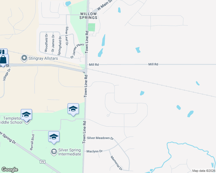 map of restaurants, bars, coffee shops, grocery stores, and more near W220N6034 Town Line Road in Menomonee Falls