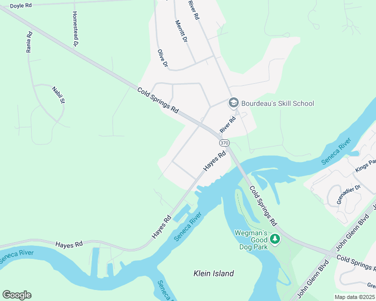 map of restaurants, bars, coffee shops, grocery stores, and more near 7458 Meadowbrook Drive in Baldwinsville