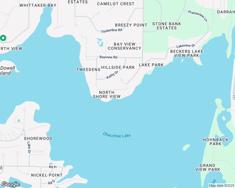 map of restaurants, bars, coffee shops, grocery stores, and more near N62W34153 South Bayview Road in Oconomowoc