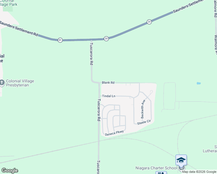 map of restaurants, bars, coffee shops, grocery stores, and more near 5123 Tuscarora Road in Niagara Falls