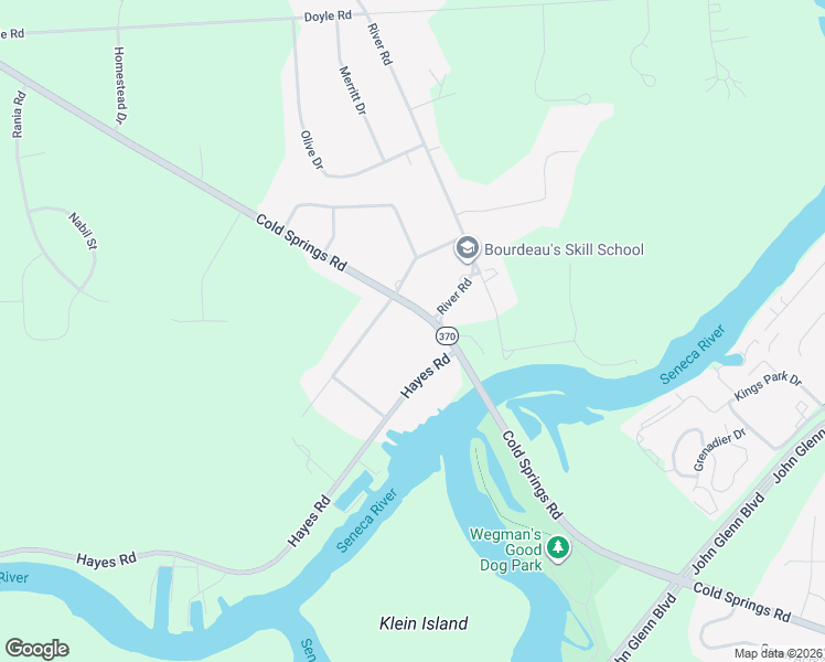 map of restaurants, bars, coffee shops, grocery stores, and more near 3695 Cold Springs Road in Baldwinsville