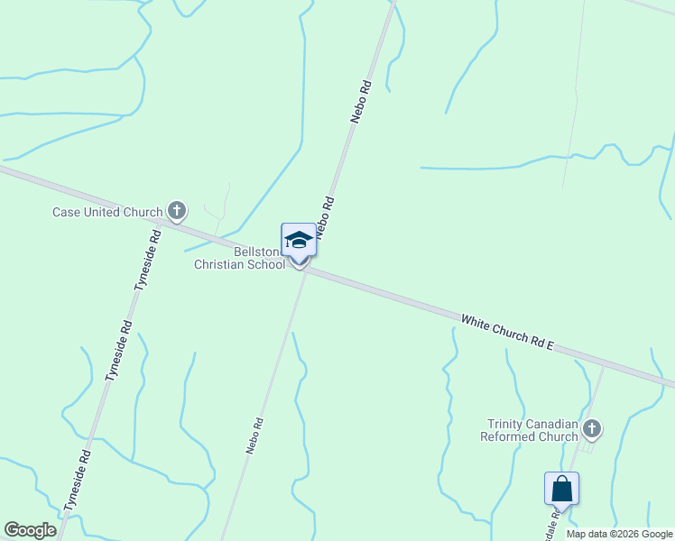 map of restaurants, bars, coffee shops, grocery stores, and more near 5536 White Church Road East in Hamilton