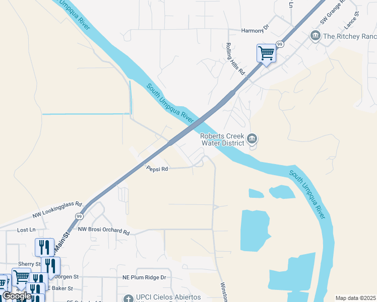 map of restaurants, bars, coffee shops, grocery stores, and more near 148 Winston Section Road in Winston