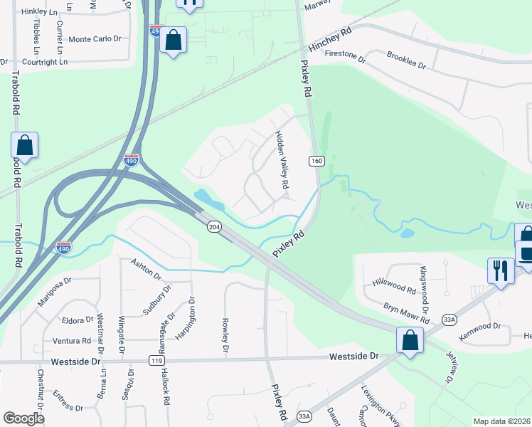 map of restaurants, bars, coffee shops, grocery stores, and more near 279 Hidden Valley Road in Rochester