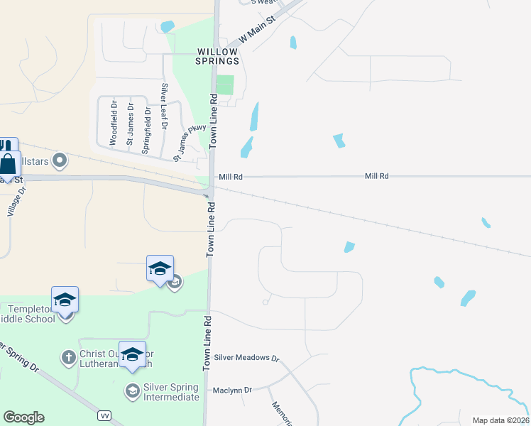 map of restaurants, bars, coffee shops, grocery stores, and more near N64W21757 Mill Road in Menomonee Falls