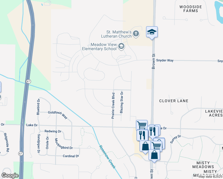 map of restaurants, bars, coffee shops, grocery stores, and more near 1520 Foxwood Pass in Oconomowoc