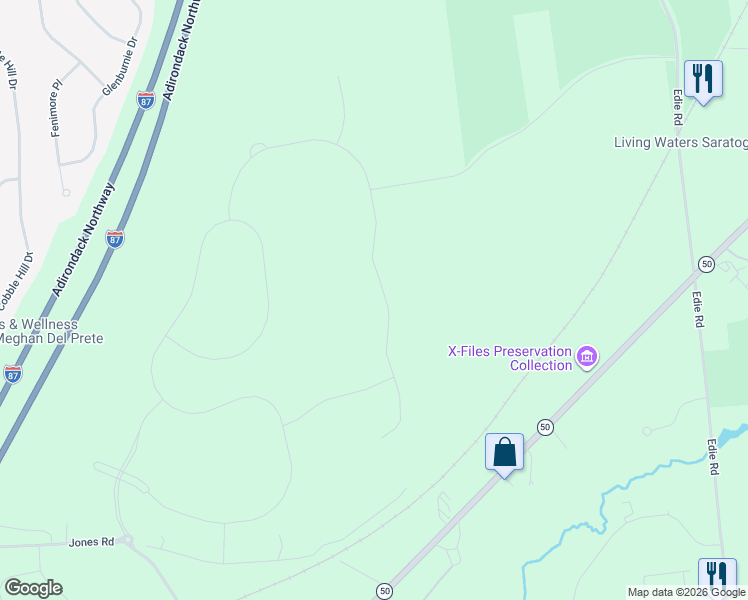 map of restaurants, bars, coffee shops, grocery stores, and more near 4258 New York 50 in Saratoga Springs