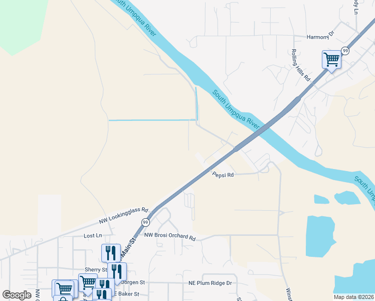 map of restaurants, bars, coffee shops, grocery stores, and more near 308 Helweg Road in Winston