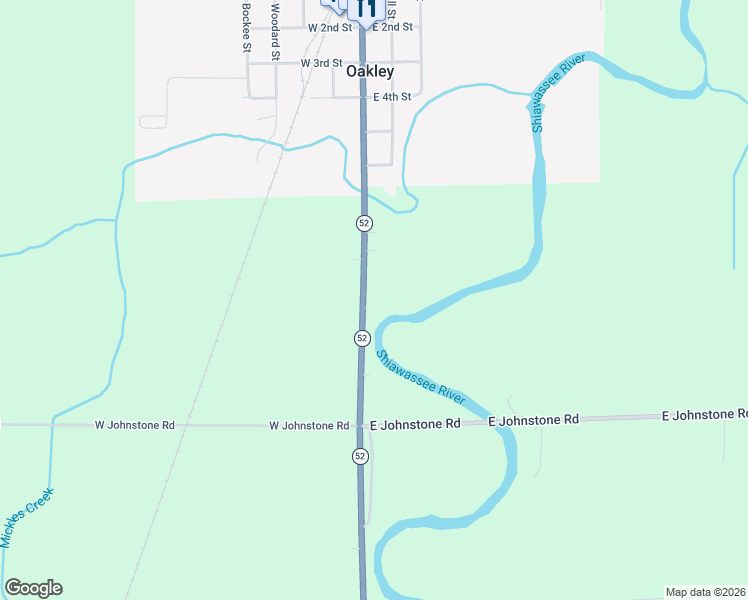 map of restaurants, bars, coffee shops, grocery stores, and more near 19677 Michigan 52 in Oakley