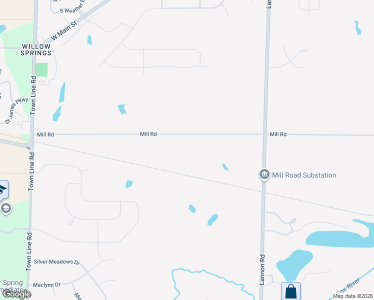 map of restaurants, bars, coffee shops, grocery stores, and more near N64W21021 Mill Road in Menomonee Falls