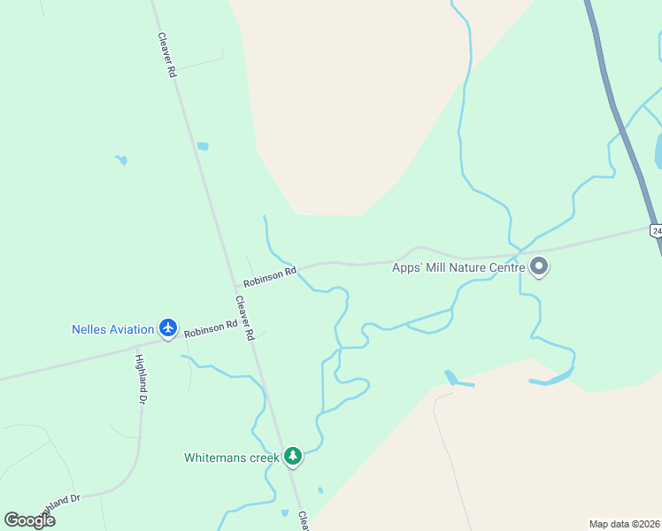 map of restaurants, bars, coffee shops, grocery stores, and more near 364 Robinson Road in Brantford