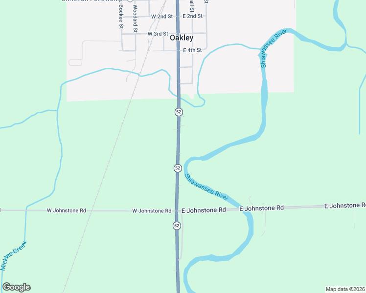 map of restaurants, bars, coffee shops, grocery stores, and more near 19677 Michigan 52 in Oakley