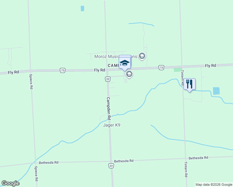 map of restaurants, bars, coffee shops, grocery stores, and more near 3549 Campden Road in Lincoln