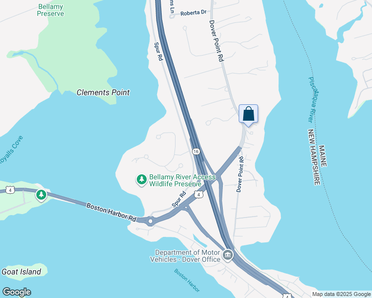 map of restaurants, bars, coffee shops, grocery stores, and more near 15 Clearwater Drive in Dover