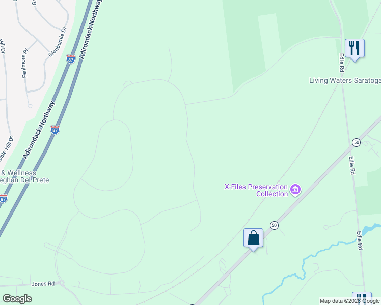 map of restaurants, bars, coffee shops, grocery stores, and more near 4258 New York 50 in Saratoga Springs