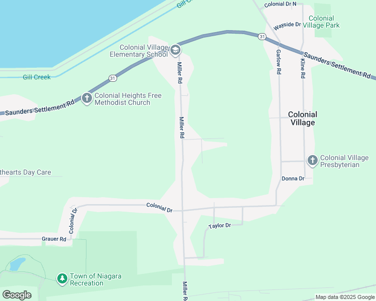 map of restaurants, bars, coffee shops, grocery stores, and more near 5994 Miller Road in Niagara Falls