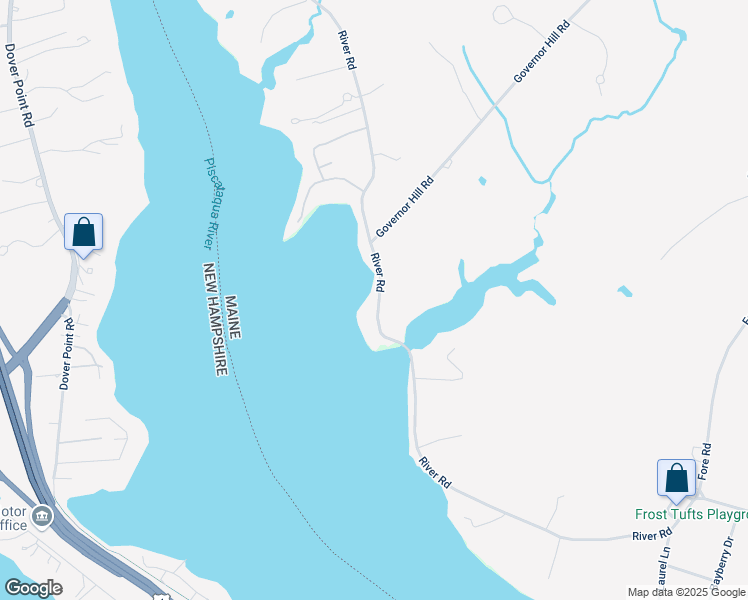 map of restaurants, bars, coffee shops, grocery stores, and more near 419 River Road in Eliot