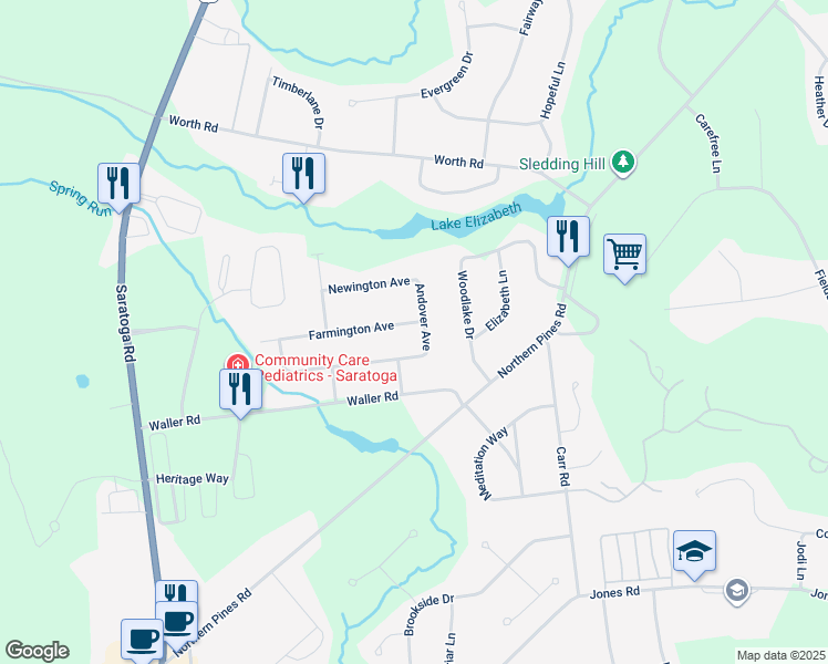 map of restaurants, bars, coffee shops, grocery stores, and more near 1 Farmington Avenue in Gansevoort