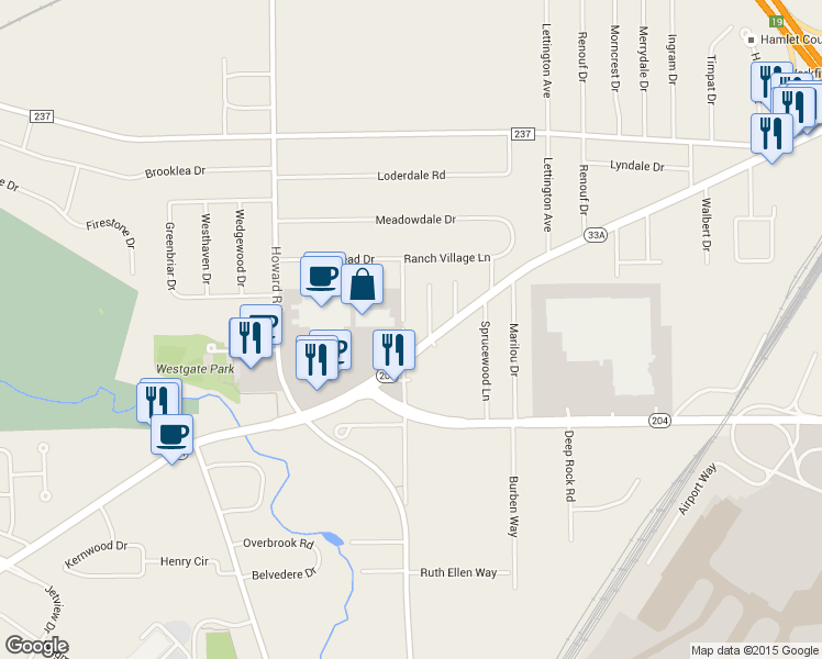 map of restaurants, bars, coffee shops, grocery stores, and more near 237 Dorstone Road in Rochester