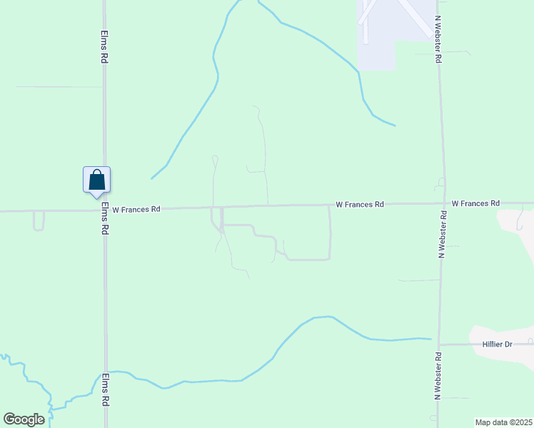 map of restaurants, bars, coffee shops, grocery stores, and more near 6277 West Frances Road in Clio