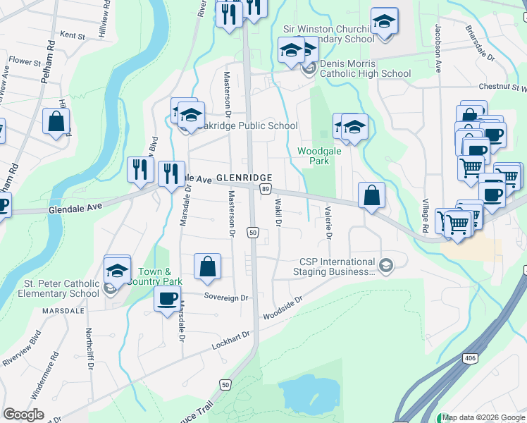 map of restaurants, bars, coffee shops, grocery stores, and more near in St. Catharines