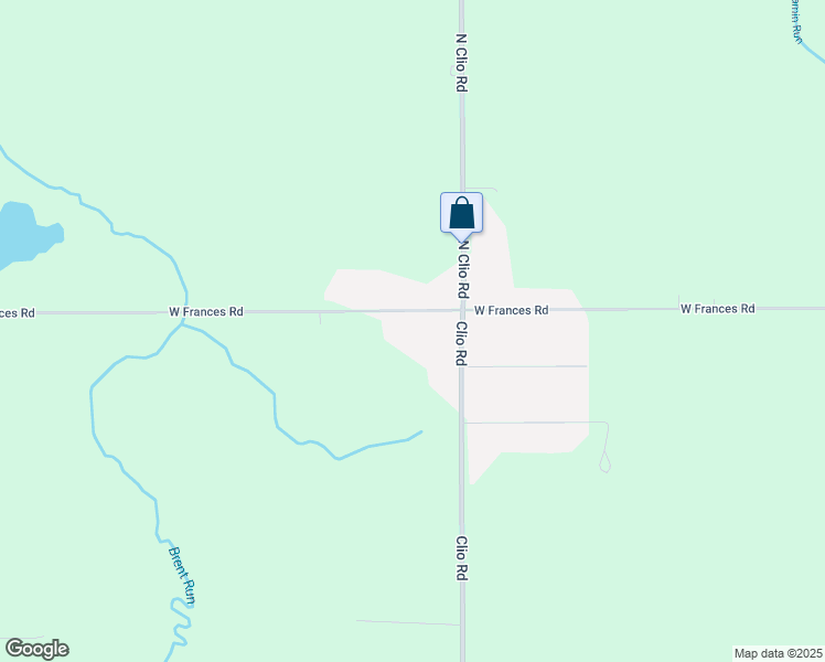 map of restaurants, bars, coffee shops, grocery stores, and more near 3049 West Frances Road in Mount Morris
