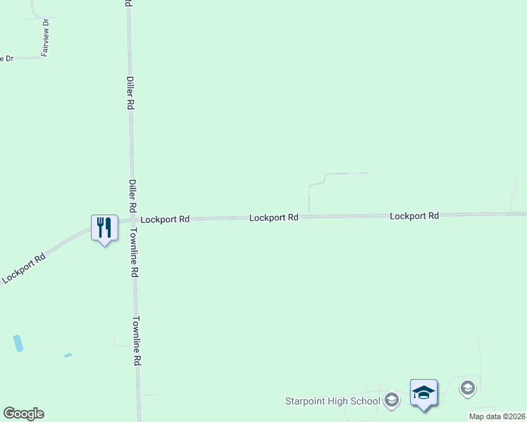 map of restaurants, bars, coffee shops, grocery stores, and more near 4175 Lockport Road in Lockport