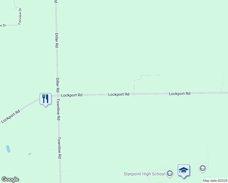 map of restaurants, bars, coffee shops, grocery stores, and more near 4175 Lockport Road in Lockport