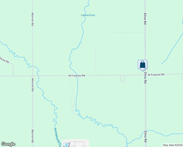 map of restaurants, bars, coffee shops, grocery stores, and more near 7250 West Frances Road in Clio