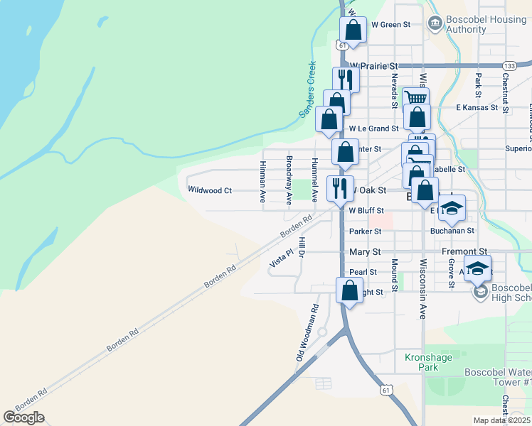 map of restaurants, bars, coffee shops, grocery stores, and more near in Boscobel