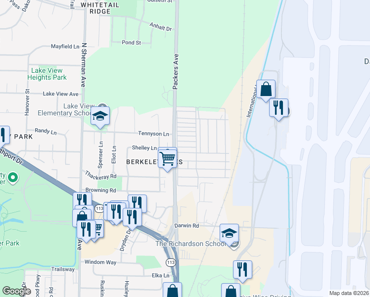 map of restaurants, bars, coffee shops, grocery stores, and more near 3714 Packers Avenue in Madison