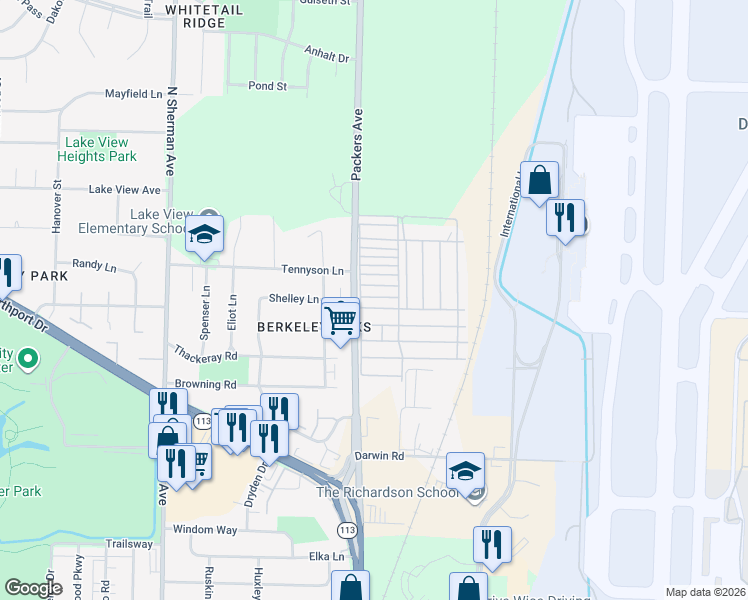 map of restaurants, bars, coffee shops, grocery stores, and more near 3714 Packers Avenue in Madison