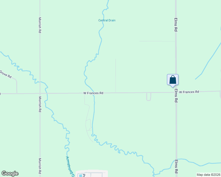 map of restaurants, bars, coffee shops, grocery stores, and more near 7250 West Frances Road in Clio