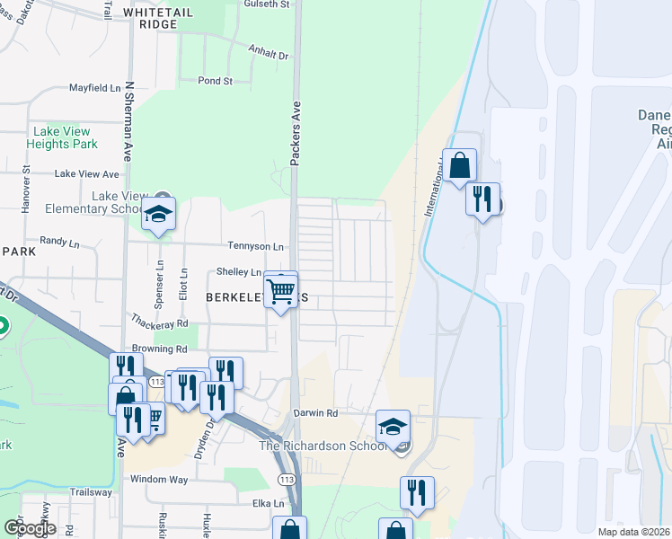 map of restaurants, bars, coffee shops, grocery stores, and more near 265 Mallard Lane in Madison