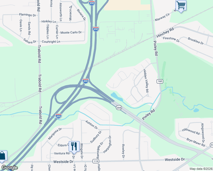map of restaurants, bars, coffee shops, grocery stores, and more near 460 Upper Valley Road in Rochester