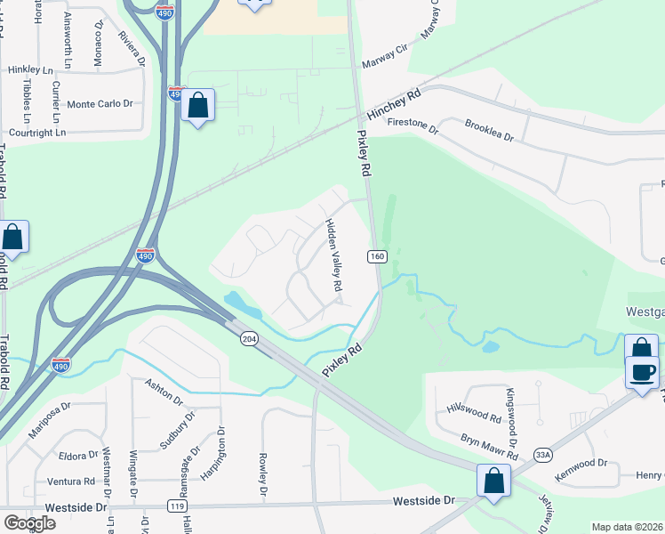 map of restaurants, bars, coffee shops, grocery stores, and more near 109 Hidden Valley Road in Rochester