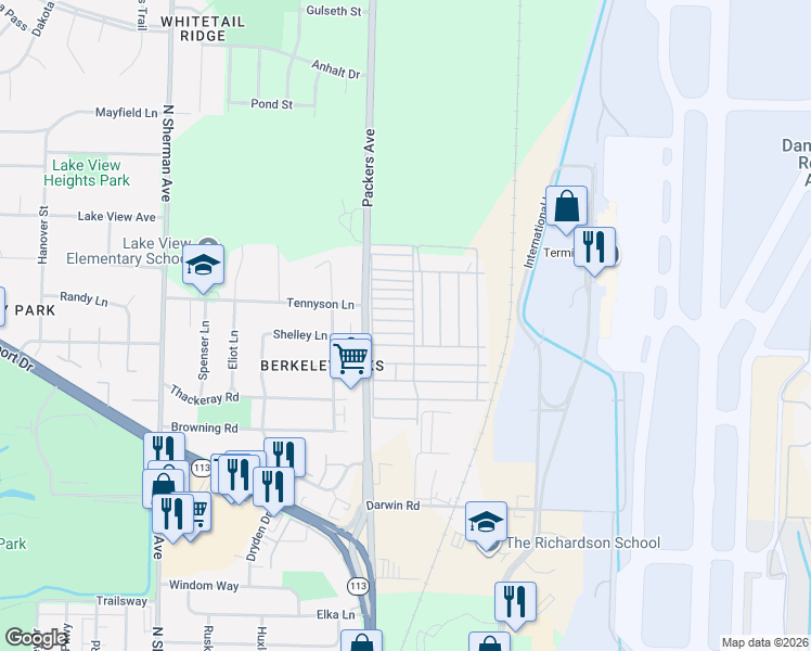 map of restaurants, bars, coffee shops, grocery stores, and more near 267 Mallard Lane in Madison