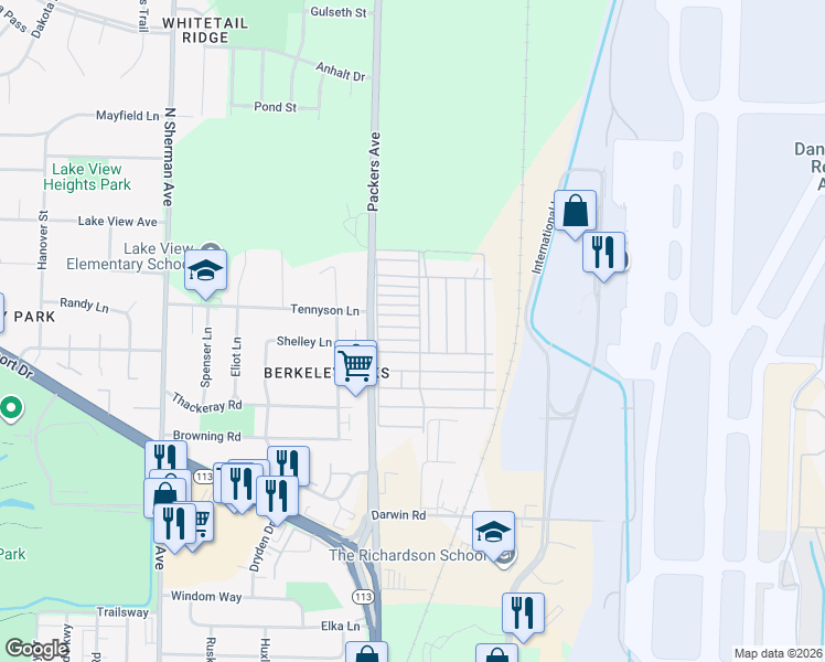 map of restaurants, bars, coffee shops, grocery stores, and more near 265 Mallard Lane in Madison